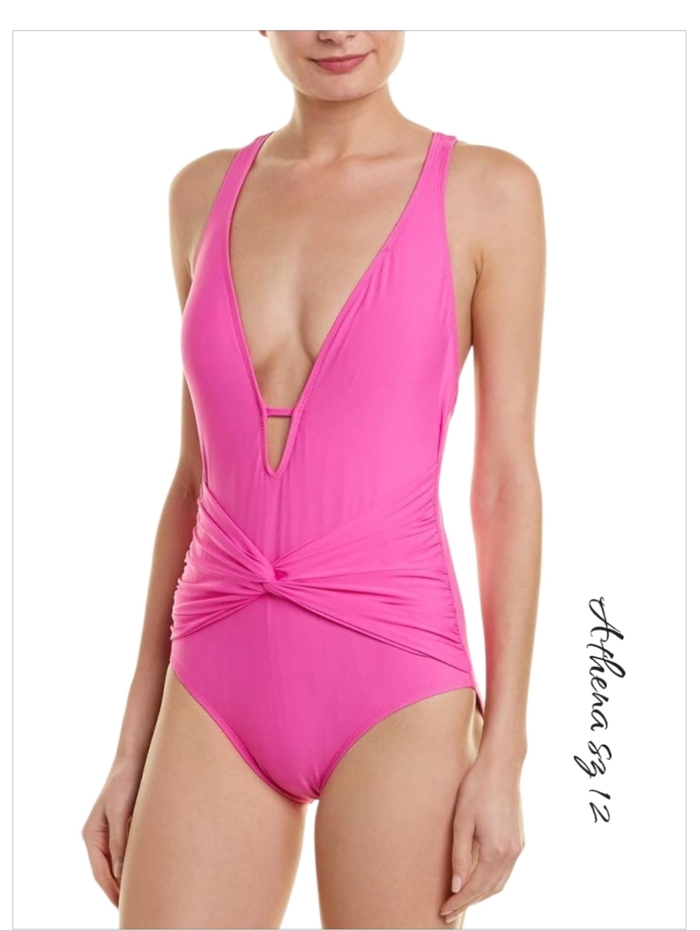 NWT Athena Twist Front One Piece Swimsuit sz 12